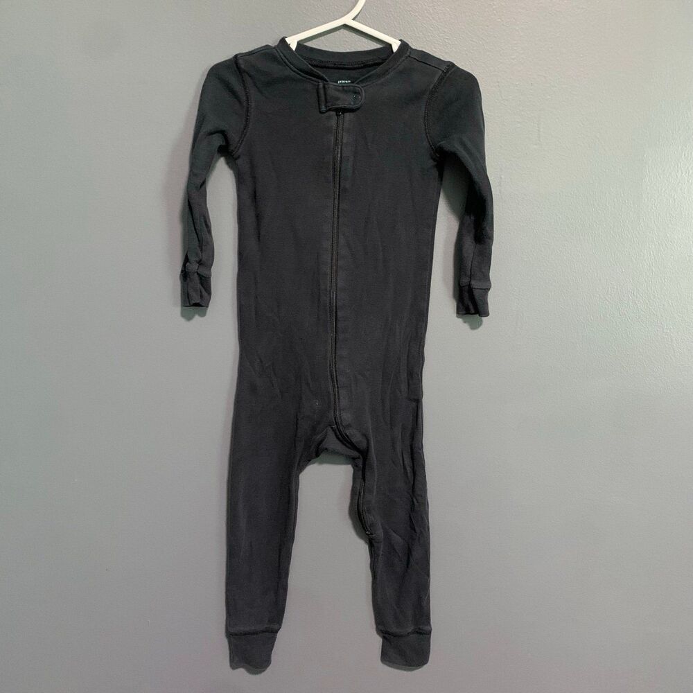Primary Clothing Brand 18-24m Organic Cotton Zip Footless Romper - Black